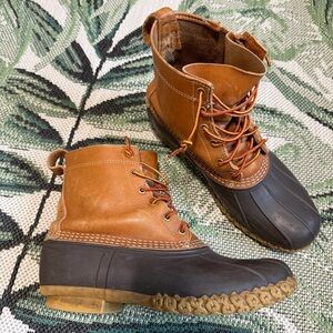 LLBean Duck Boots Brown and Black Mens Size 11 Tan
